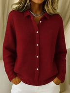 Women's Longline Button Cardigan – Relaxed Knit Layer