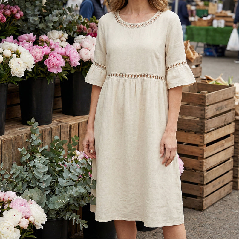 Women's Flowy Midi Dress – Figure-Flattering Day-to-Night Dress