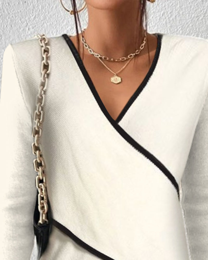 Women's V-Neck Knit Sweater – Casual Knit Sweater – Naya