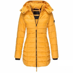 Women's Mid-Length Winter Jacket – Tailored Button Front Coat
