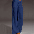 Women's Lightweight Drawstring Trousers – Relaxed Wide Leg Summer Pants