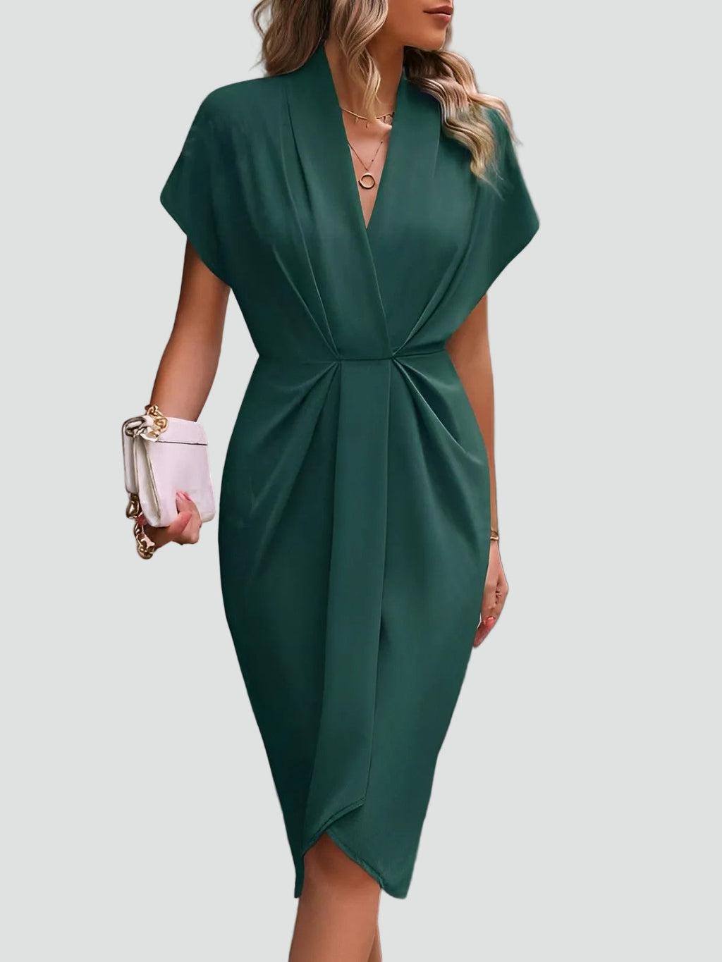 Women's Wrap Midi Dress – Belted Occasion Dress