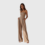 Women's Strapless Wide Leg Jumpsuit – Summer Casual Jumpsuit – Arden