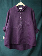 Women's Stand Collar Blouse – Long Sleeve Button Front Blouse