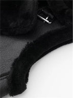 Women's Faux Leather Gilet – Fur Lined Sleeveless Winter Vest