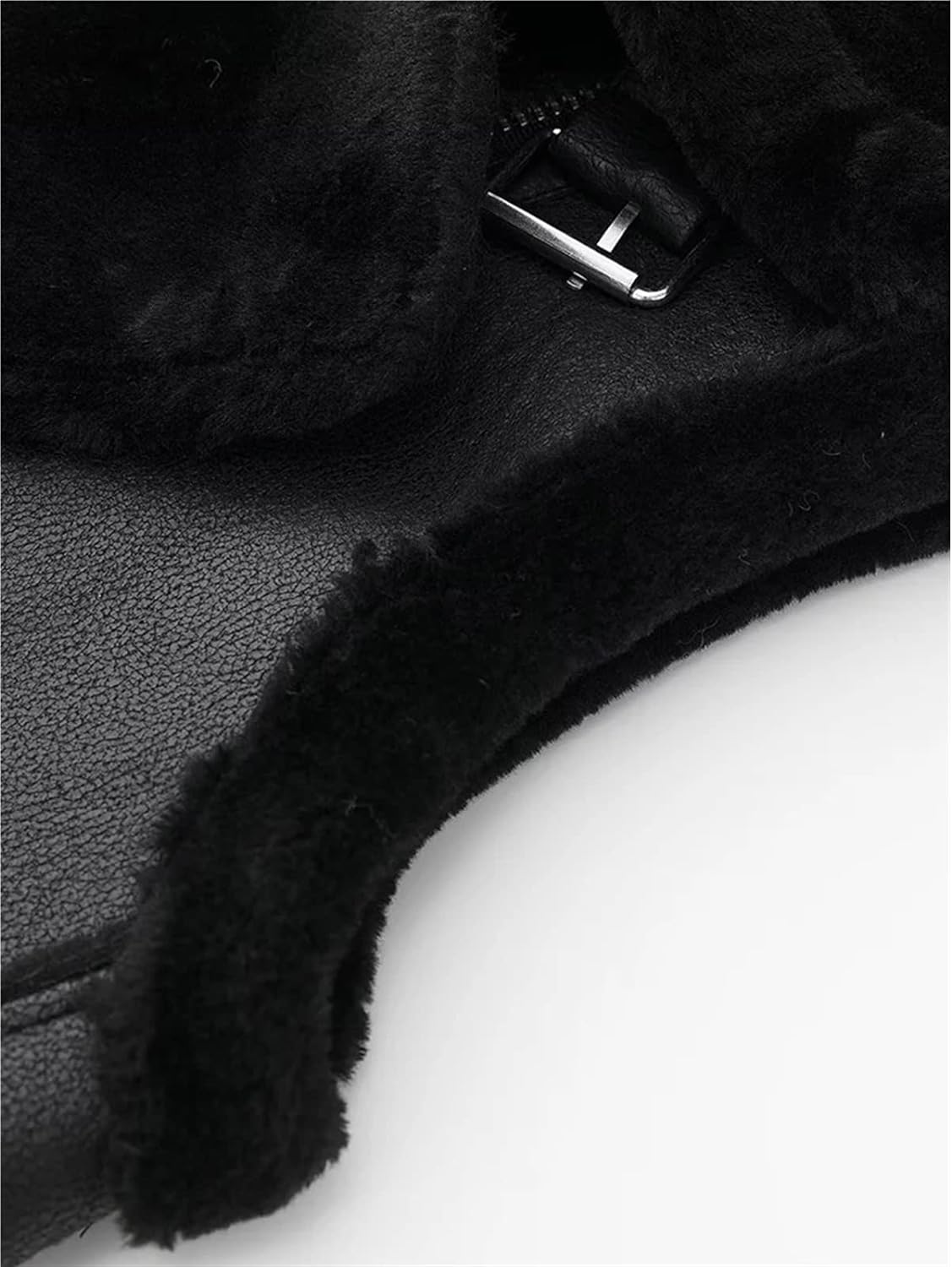 Women's Faux Leather Gilet – Fur Lined Sleeveless Winter Vest