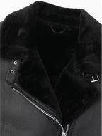 Women's Faux Leather Gilet – Fur Lined Sleeveless Winter Vest