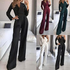 Women's Fitted Long Sleeve Jumpsuit – Tailored Evening Occasion Jumpsuit
