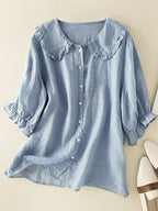 Women's Ruffle Collar Blouse – Peter Pan Blouse