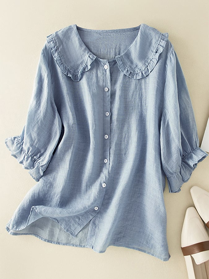 Women's Ruffle Collar Blouse – Peter Pan Blouse