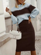Women's Knit Skirt Set – Ribbed Sweater Co-Ord