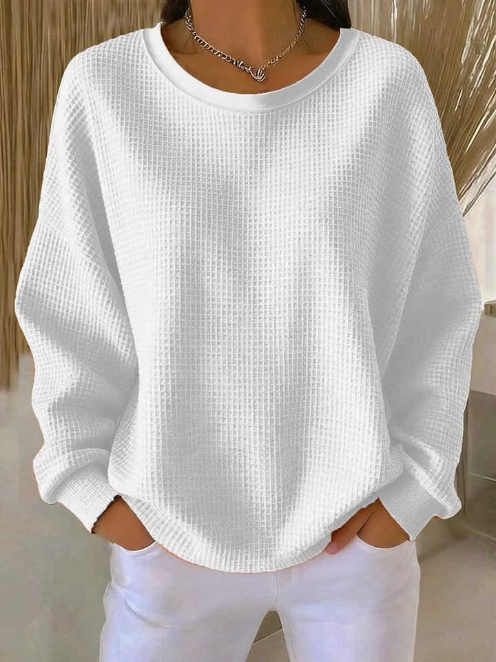 Women's Textured Knit Sweater – Relaxed Everyday Pullover