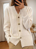 Women's Heart Button Knit Cardigan – Soft Everyday Sweater