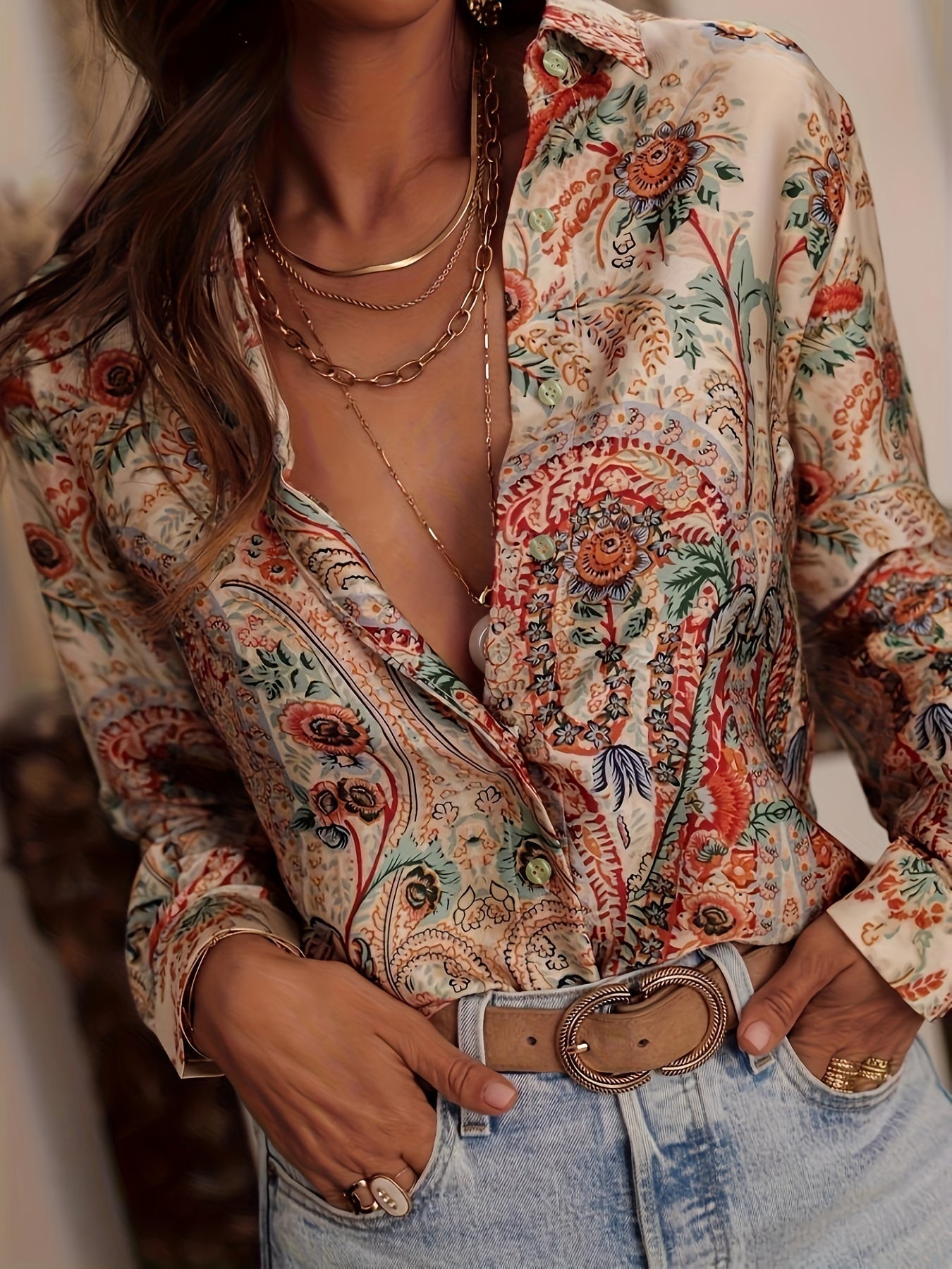 Zaylie | Paisley Print Boho Blouse