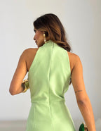 Women's Halter Neck Formal Jumpsuit – Flowy Evening Party Jumpsuit