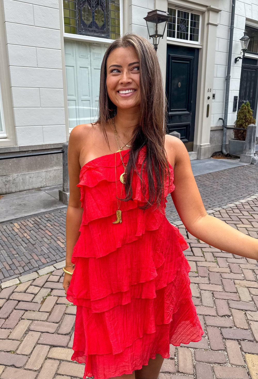 Women's One-Shoulder Mini Dress – Ruffle Cocktail Dress