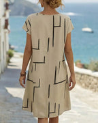 Women's Relaxed Vacation Dress – Flowy Printed Summer Dress