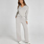 Women's Relaxed Co-Ord Set – Wide Leg Lounge Outfit