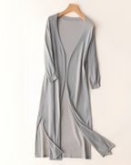 Women's Longline Duster Cardigan – Open Front Knit Sweater