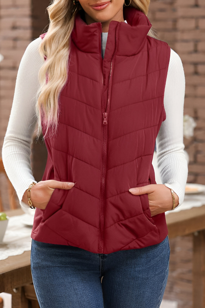 Women's Quilted Puffer Vest – Sleeveless Cold Weather Bodywarmer