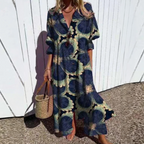 Women's Floral Print Maxi Dress – Pocket Flowy Summer Dress