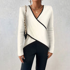 Women's V-Neck Knit Sweater – Casual Knit Sweater – Naya
