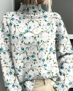 Women's Graphic Knit Sweater – Patterned Crew Neck Pullover