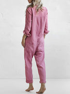 Women's Long Sleeve Jumpsuit – Relaxed Full Length Occasion Jumpsuit