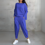 Women's Long Sleeve Lounge Set – Crew Neck Matching Pants Set