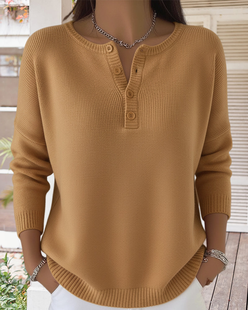 Women's V-Neck Button Cardigan – Long Sleeve Winter Cardigan
