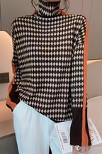 Women's High Neck Sweater – Relaxed Long Sleeve Knit Pullover