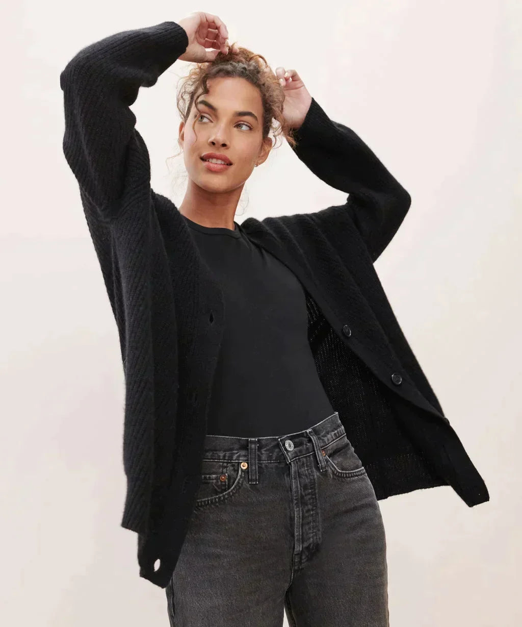 Women's Classic V-Neck Cardigan – Soft Button Front Knit Cardigan