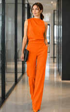 Women's Sleeveless Wide Leg Summer Jumpsuit – Relaxed Flowy Everyday Jumpsuit
