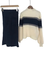 Women's Knit Skirt Set – Ribbed Sweater Co-Ord