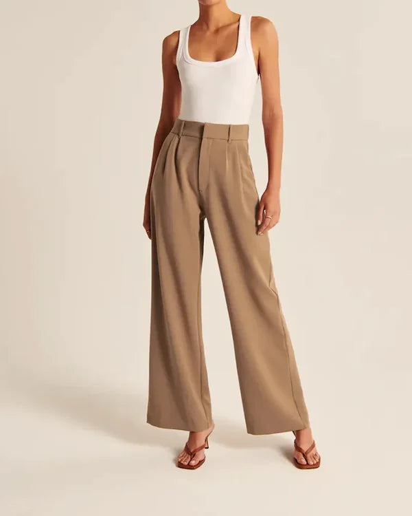 Women's Flared Trousers – High Waist Fitted Flare Leg Pants