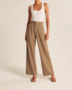 Women's Flared Trousers – High Waist Fitted Flare Leg Pants