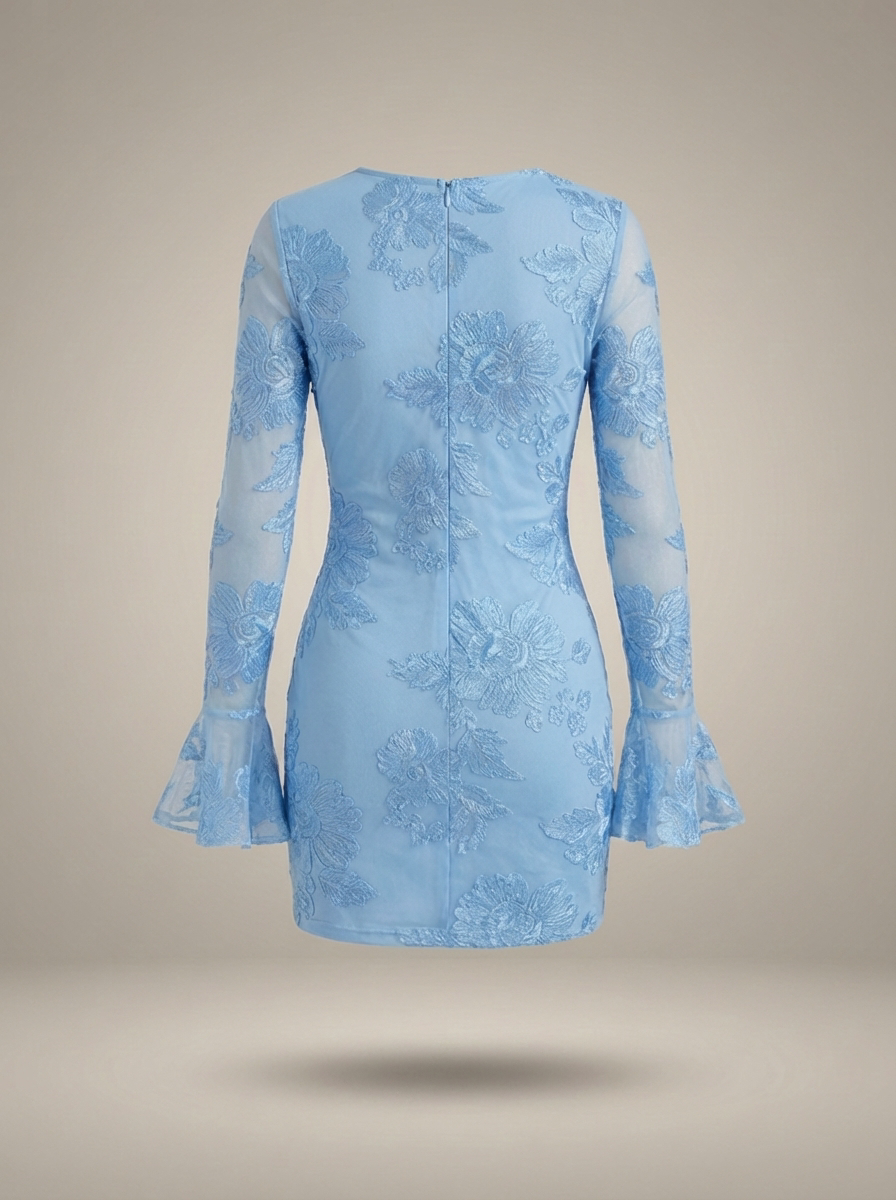 Women's Floral Puff Sleeve Dress – Flare Mini Dress