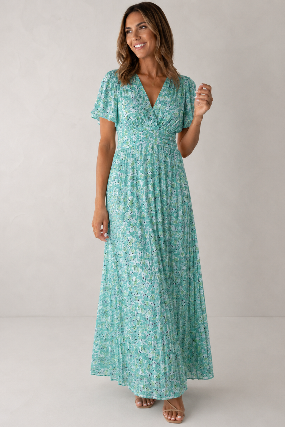 Women's V-Neck Floral Maxi Dress – Boho Summer Dress