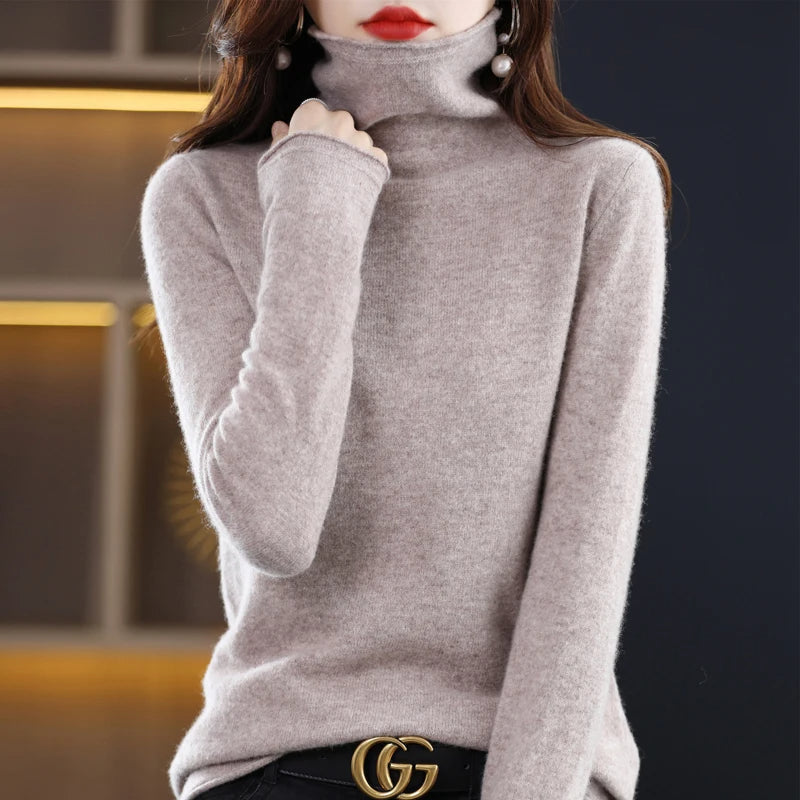 Women's Turtleneck Sweater – Soft Roll Neck Winter Sweater