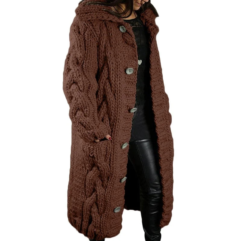 Women's Chunky Cardigan – Relaxed Long Sleeve Winter Cardigan