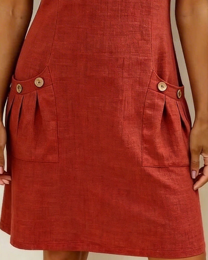 Women's A-Line Dress – Zip Front Flared Day Dress