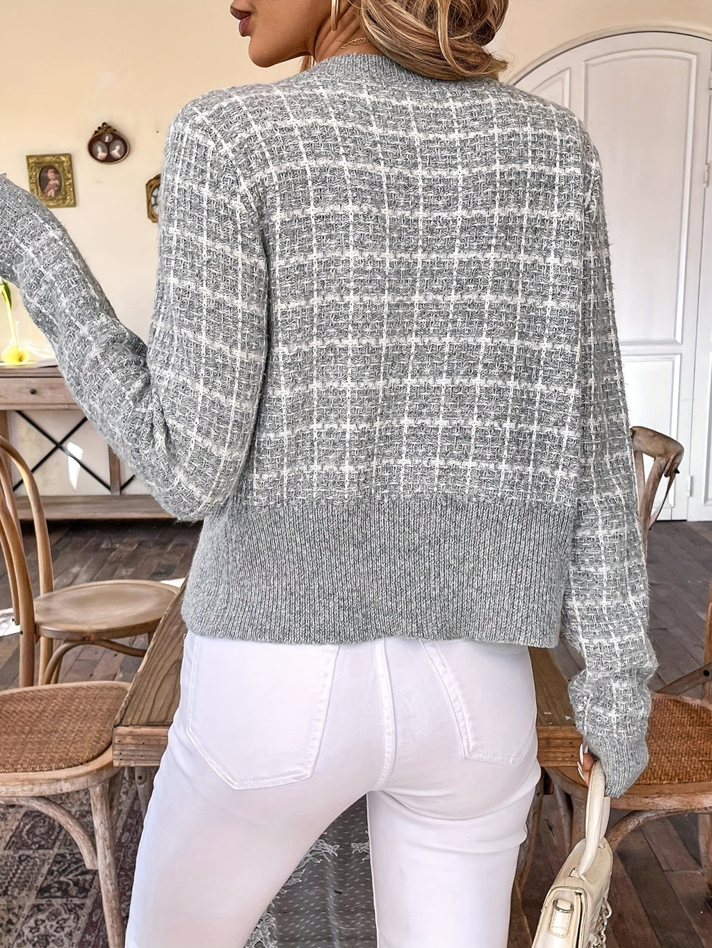 Women's Cropped Cardigan – Tailored Short Sleeve Cardigan