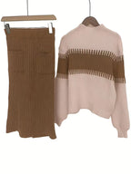 Women's Knit Skirt Set – Ribbed Sweater Co-Ord