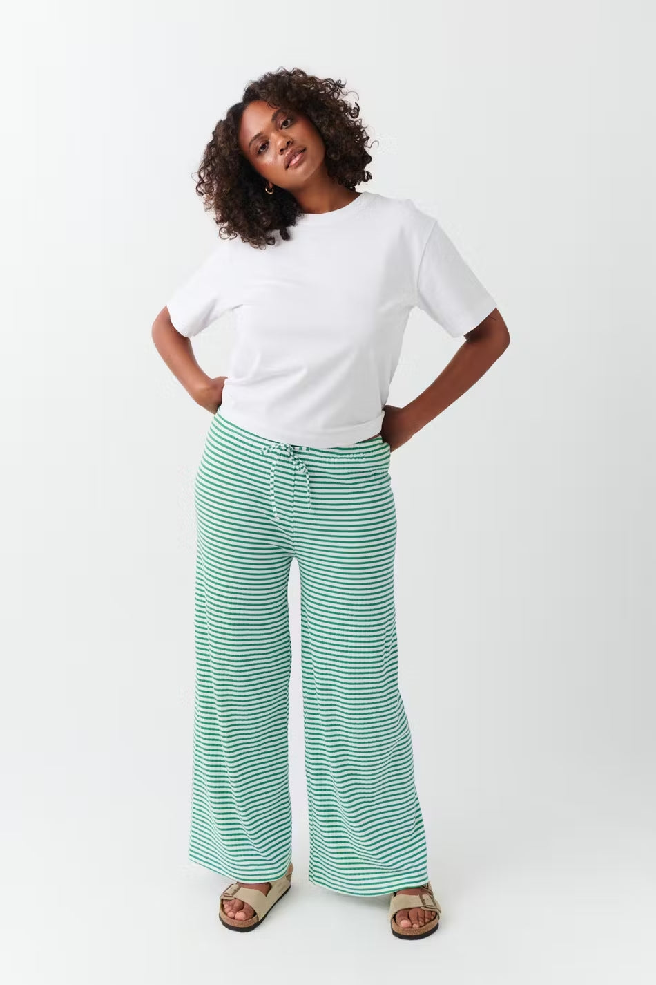Women's Striped Summer Pants – Casual Everyday Pants – Selene