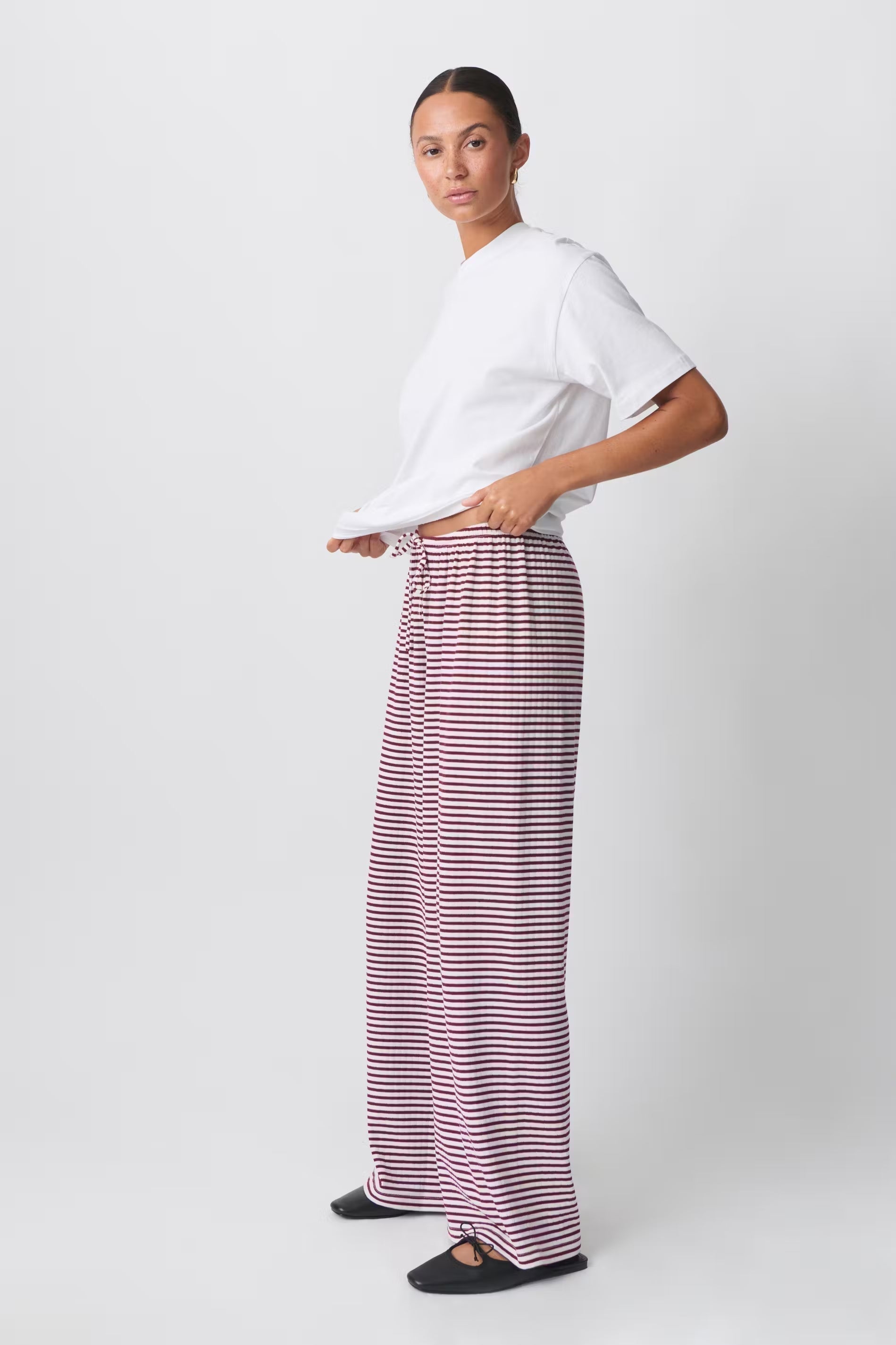 Women's Striped Summer Pants – Casual Everyday Pants – Selene