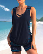 Women's Tummy Control Tankini Set – Two-Piece Swim Set – Blanche