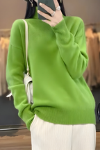 Women's Roll Neck Sweater – High Neck Long Sleeve Knit Pullover