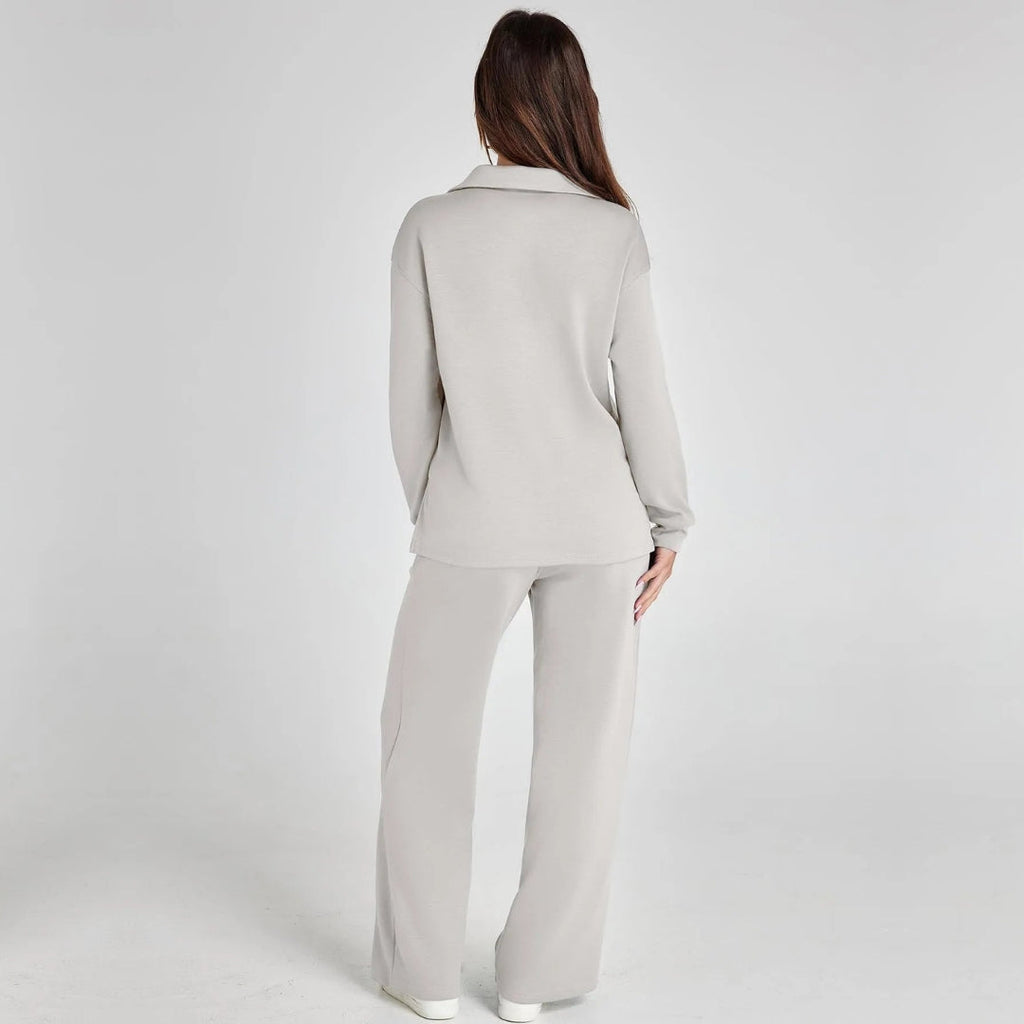 Women's Relaxed Co-Ord Set – Wide Leg Lounge Outfit