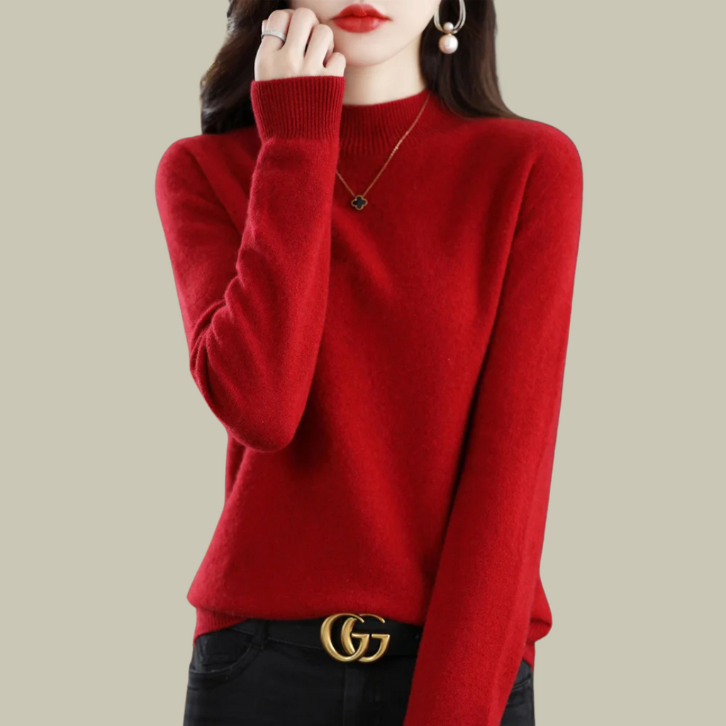 Women's Fitted Turtleneck Sweater – Roll Neck Winter Sweater
