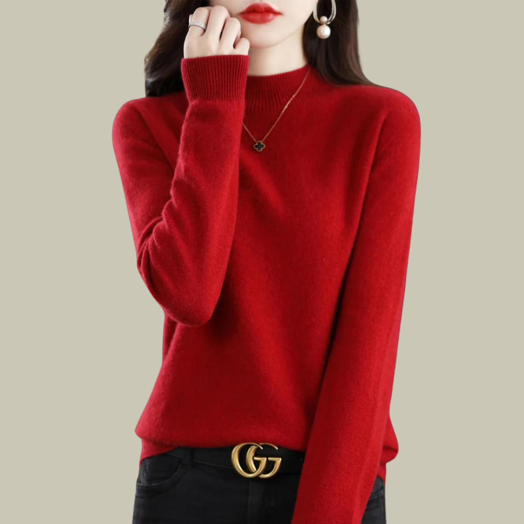 Women's Fitted Turtleneck Sweater – Roll Neck Winter Sweater